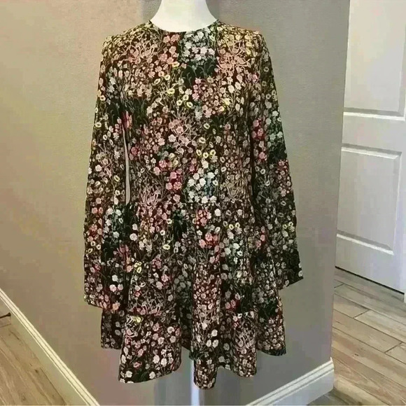 Zara Basic Collection Floral Mini Romper Tie Back Size Small - Picture 3 of 15